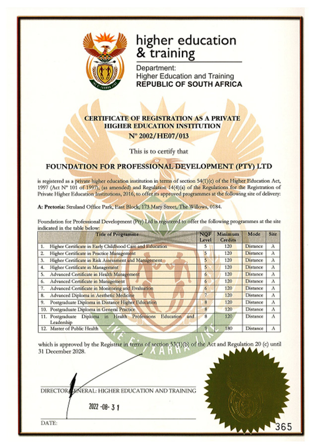 PHEI Certificate